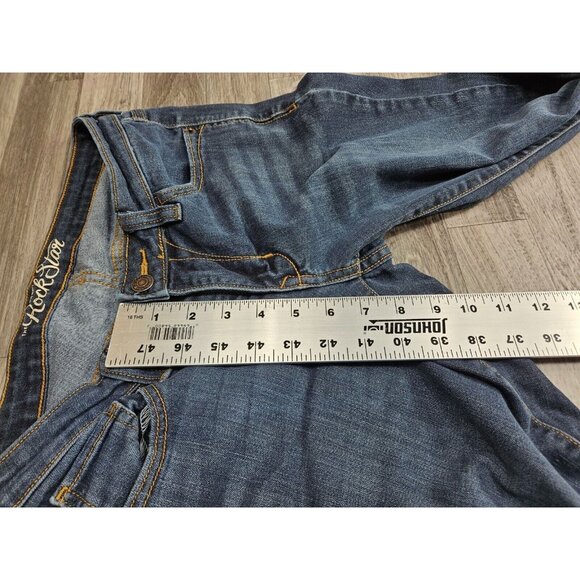 (3/$35) Old Navy Size 8 Regular The Rockstar Pockets Whiskered Denim Blue Jeans - Picture 11 of 12